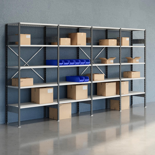 GBP Lagerreol Åben V06 2100x4000x500  RAL 7035 – Lagerreoler (billede 1)