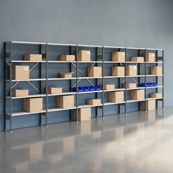 GBP Lagerreol Åben V06 2100x6000x300  RAL 7035 – Lagerreoler (billede 1)