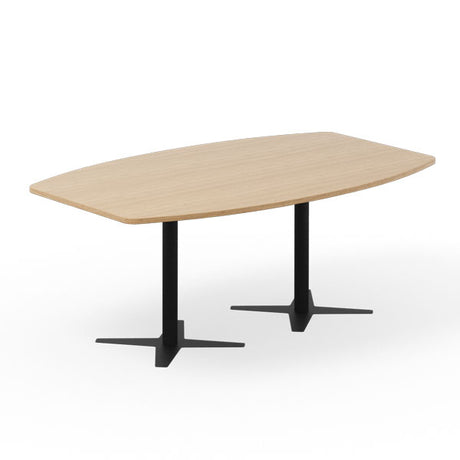 Konferencebord DNA, Eg 2000x1200 mm bådformet, Sort understel – image 2