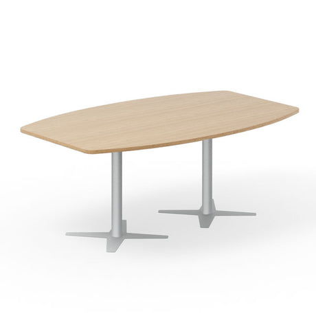 Konferencebord DNA, Eg 2000x1200 mm bådformet, Alugråt understel – image 1