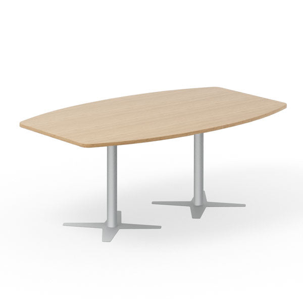Ergoff Konferencebord DNA, Eg 2000x1200 mm bådformet, Alugråt understel – Konferenceborde