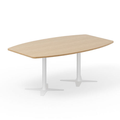 Konferencebord DNA, Eg 2000x1200 mm bådformet, Hvidt understel – image 2