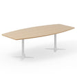 Ergoff Konferencebord DNA, Eg 2600x1200 mm bådformet, Hvidt understel – Konferenceborde