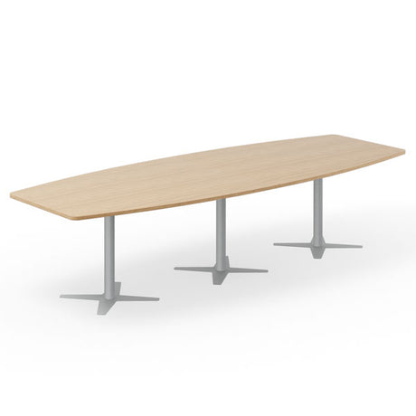 Konferencebord DNA, Eg 3200x1200 mm bådformet, Alugråt understel – image 1