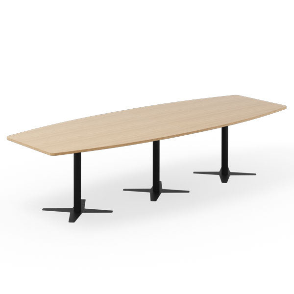 Ergoff Konferencebord DNA, Eg 3200x1200 mm bådformet, Sort understel – Konferenceborde