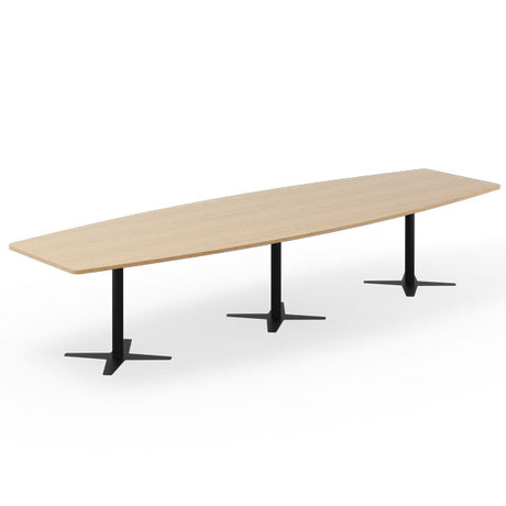 Konferencebord DNA, Eg 3800x1200 mm bådformet, Sort understel – image 1