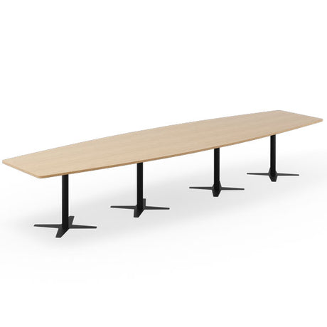 Konferencebord DNA, Eg 4400x1200 mm bådformet, Sort understel – image 1