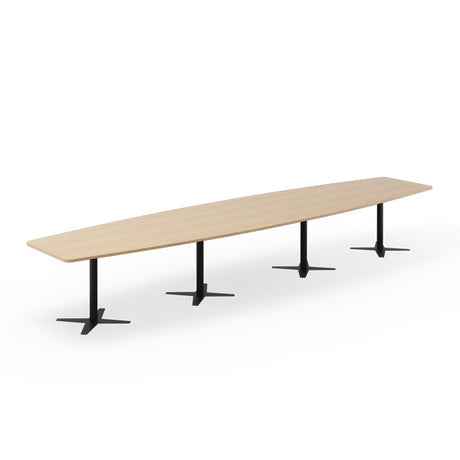 Ergoff Konferencebord DNA, Eg 5000x1200 mm bådformet, Sort understel – Konferenceborde