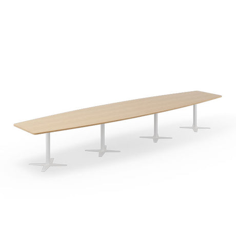 Konferencebord DNA, Eg 5000x1200 mm bådformet, Hvidt understel – image 2