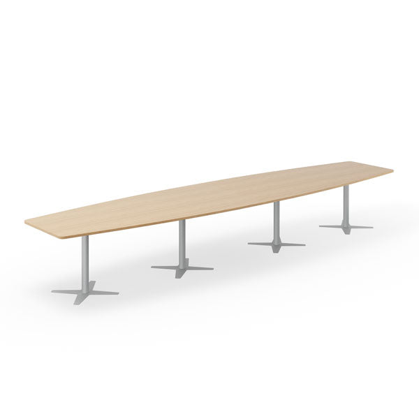 Ergoff Konferencebord DNA, Eg 5000x1200 mm bådformet, Alugråt understel – Konferenceborde