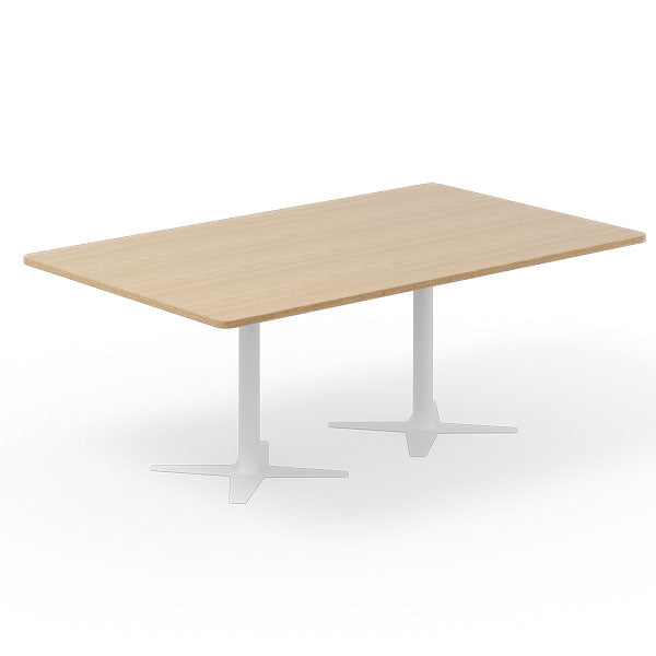 Ergoff Konferencebord DNA, Eg 2000x1200 mm rektangulært, Hvidt understel – Konferenceborde