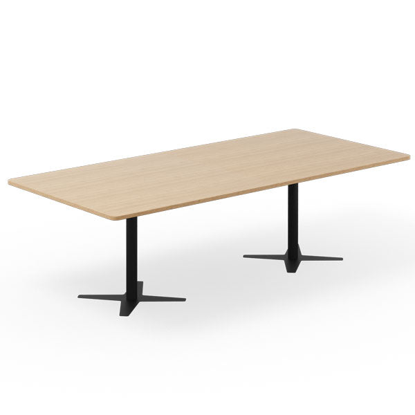 Ergoff Konferencebord DNA, Eg 2600x1200 mm rektangulært, Sort understel – Konferenceborde