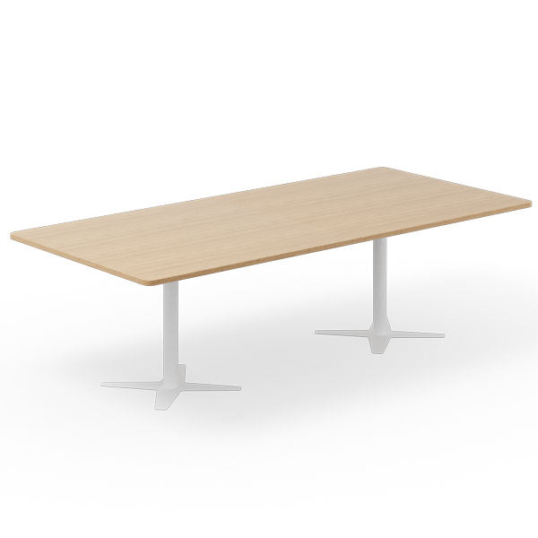 Ergoff Konferencebord DNA, Eg 2600x1200 mm rektangulært, Hvidt understel – Konferenceborde