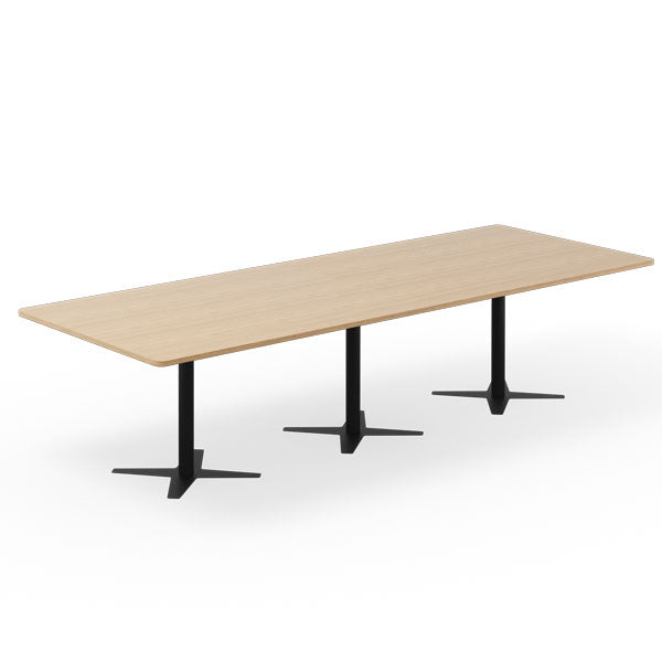 Ergoff Konferencebord DNA, Eg 3200x1200 mm rektangulært, Sort understel – Konferenceborde