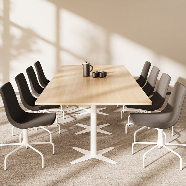 Konferencebord DNA, Eg 3200x1200 mm rektangulært, Hvidt understel – image 1