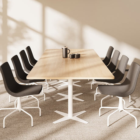 Konferencebord DNA, Eg 3200x1200 mm rektangulært, Hvidt understel – image 1