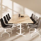 Konferencebord DNA, Eg 3200x1200 mm rektangulært, Hvidt understel