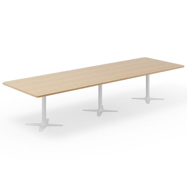 Ergoff Konferencebord DNA, Eg 3800x1200 mm rektangulært, Hvidt understel – Konferenceborde