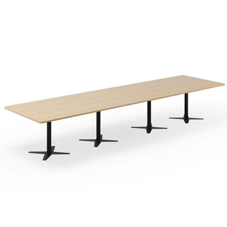 Ergoff Konferencebord DNA, Eg 4400x1200 mm rektangulært, Sort understel – Konferenceborde