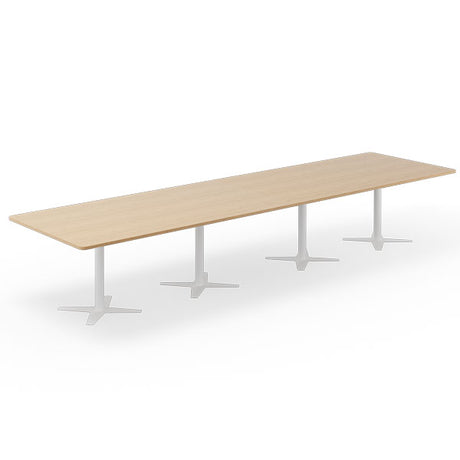 Konferencebord DNA, Eg 4400x1200 mm rektangulært, Hvidt understel – image 1