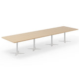 Konferencebord DNA, Eg 4400x1200 mm rektangulært, Hvidt understel