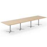 Konferencebord DNA, Eg 4400x1200 mm rektangulært, Alugråt understel