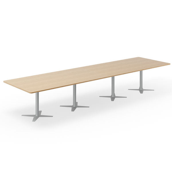 Ergoff Konferencebord DNA, Eg 4400x1200 mm rektangulært, Alugråt understel – Konferenceborde