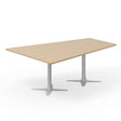 Konferencebord DNA, Eg 2000x1425 mm trapezformet, Alugråt understel – image 1