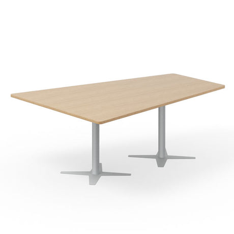 Konferencebord DNA, Eg 2000x1425 mm trapezformet, Alugråt understel – image 1