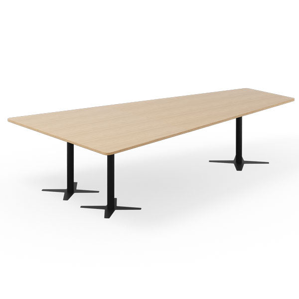 Konferencebord DNA, Eg 3200x1800 mm trapezformet, Sort understel – image 1
