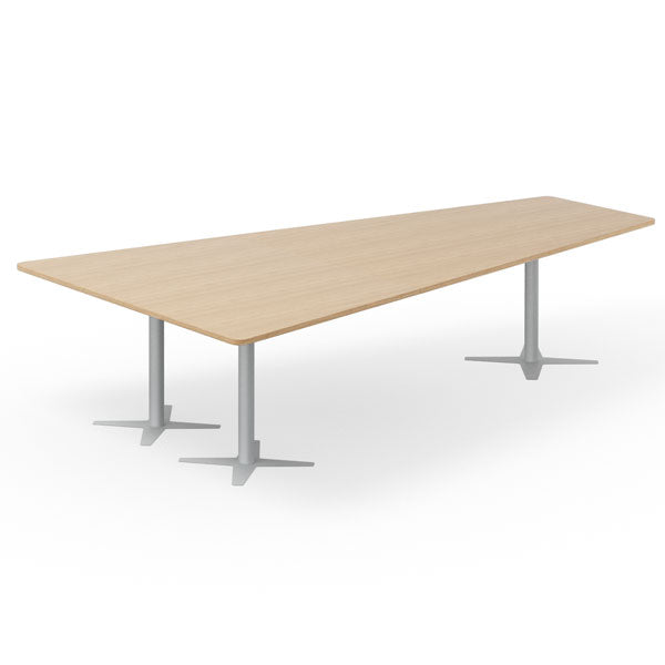Ergoff Konferencebord DNA, Eg 3200x1800 mm trapezformet, Alugråt understel – Konferenceborde