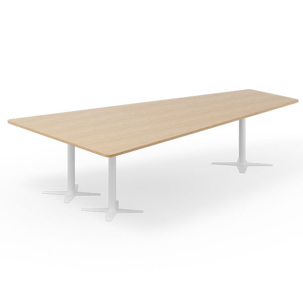 Konferencebord DNA, Eg 3200x1800 mm trapezformet, Hvidt understel – image 2