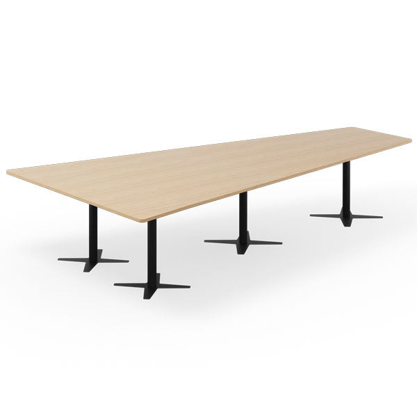 Konferencebord DNA, Eg 3800x1990 mm trapezformet, Sort understel – image 1