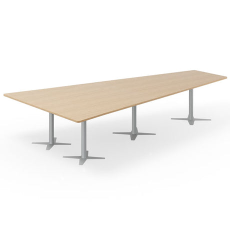 Konferencebord DNA, Eg 3800x1990 mm trapezformet, Alugråt understel – image 2