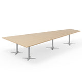 Konferencebord DNA, Eg 4400x2175 mm trapezformet, Alugråt understel – image 1