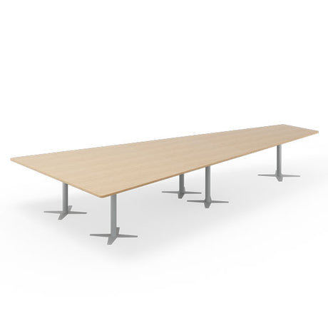 Konferencebord DNA, Eg 5000x2365 mm trapezformet, Alugråt understel – image 1