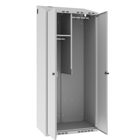 Garderobeskab POL, skråt tag og grå døre – image 2