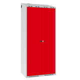 Garderobeskab POL, skråt tag og rød døre – image 1