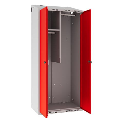 Garderobeskab POL, skråt tag og rød døre – image 2