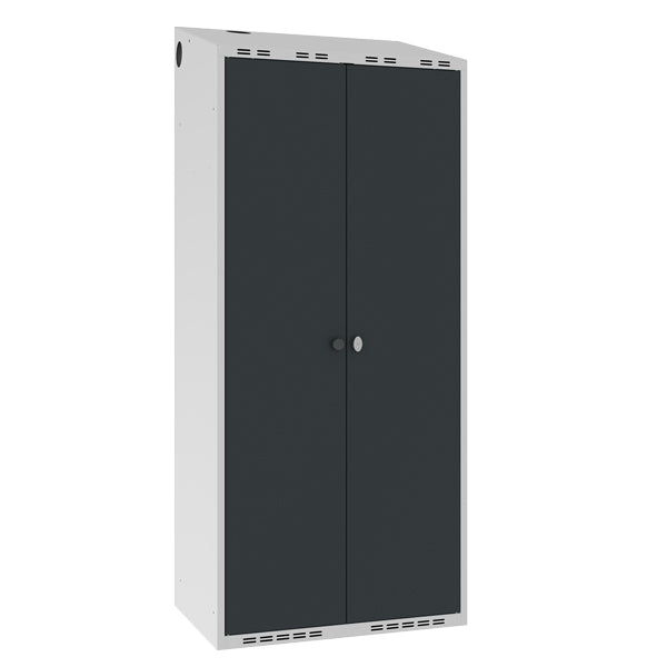 Garderobeskab POL, skråt tag og antracit døre – image 1