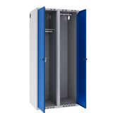 Garderobeskab POC, lige tag og blå døre