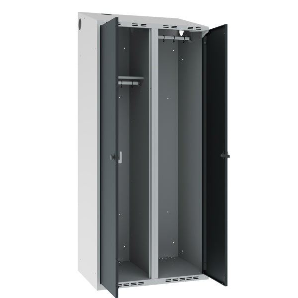 Garderobeskab POC, skråt tag og antracit døre – image 2