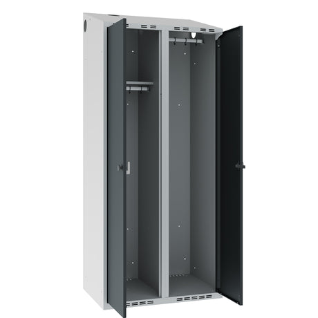 Garderobeskab POC, skråt tag og antracit døre – image 2