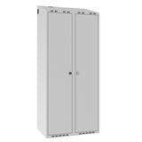 Garderobeskab POC, skråt tag og grå døre – image 1