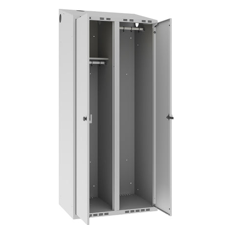 Garderobeskab POC, skråt tag og grå døre – image 2