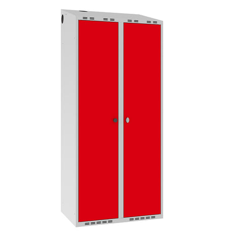 Garderobeskab POC, skråt tag og rød døre – image 1