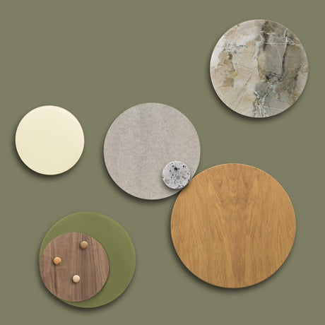 Beige marmor Magnetisk glastavle | Cirkel 35 cm. Beige marmor Magnetisk glastavle  | Officely
