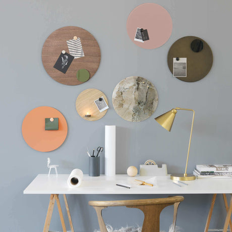 Beige marmor Magnetisk glastavle | Cirkel 35 cm. Beige marmor Magnetisk glastavle  | Officely