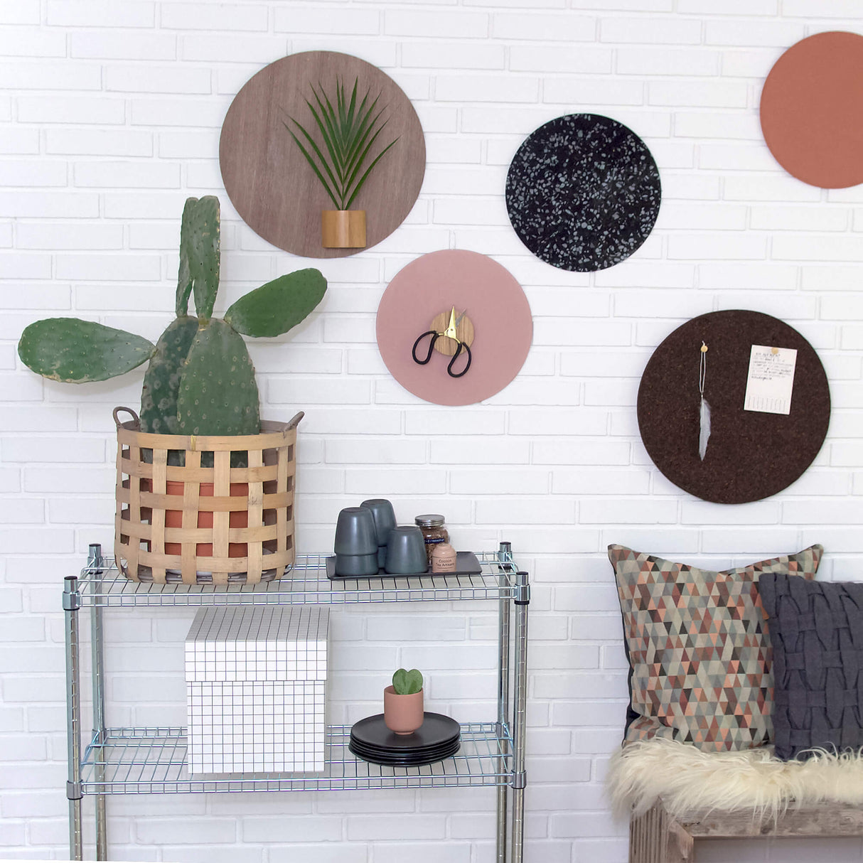 Cirkel 25 cm. Rosa Magnetisk glastavle