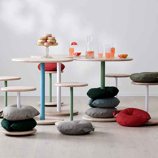 Siddepude Donut, Ø400 mm, gråt tekstil – image 1